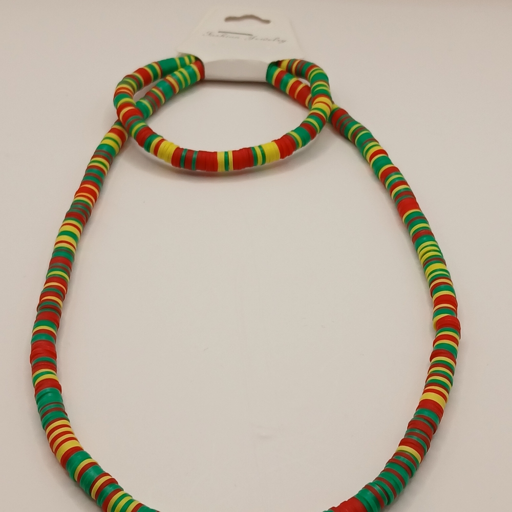 Colorful Beaded Necklace and Bracelet Set